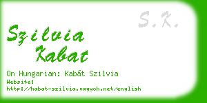 szilvia kabat business card