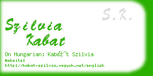 szilvia kabat business card